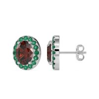 Classic Oval Halo Stud Earrings