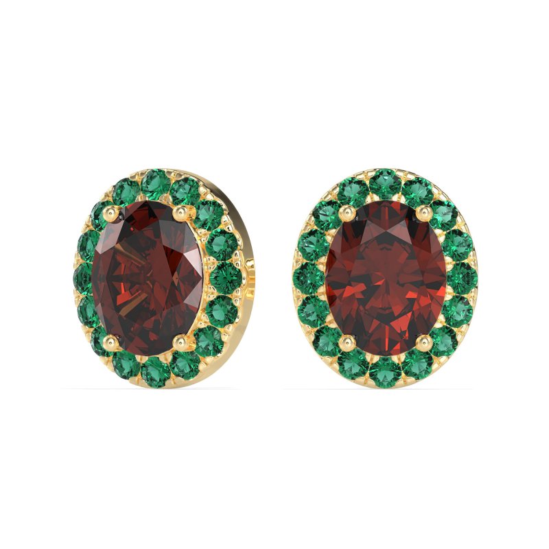 Classic Oval Halo Stud Earrings