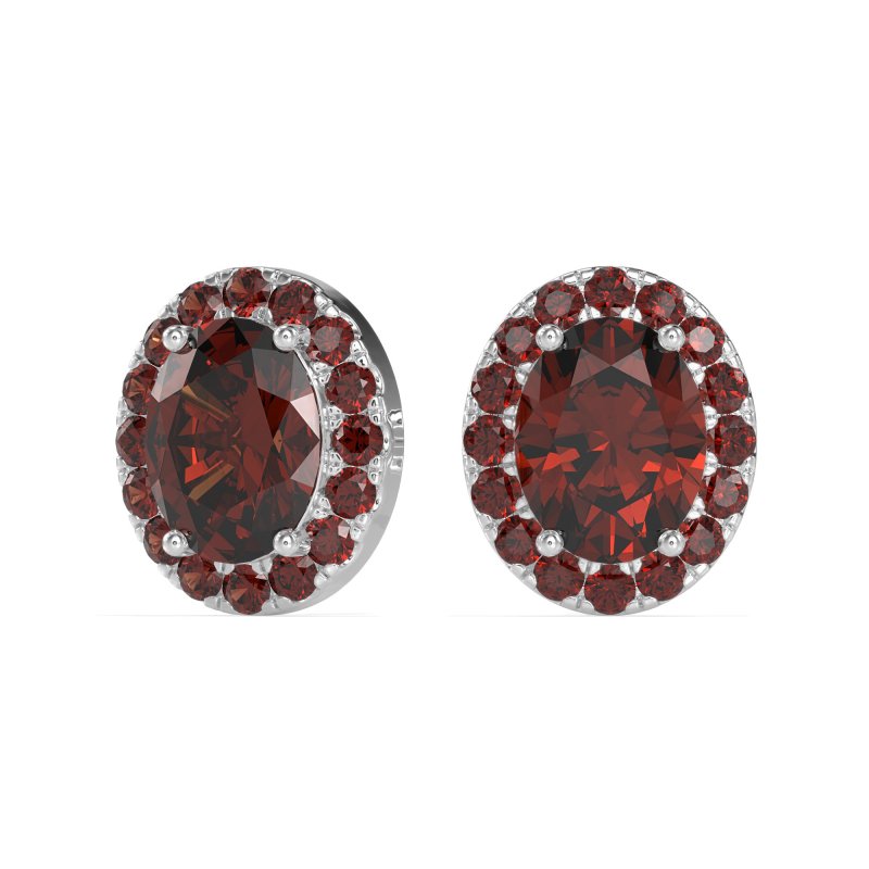 Classic Oval Halo Stud Earrings