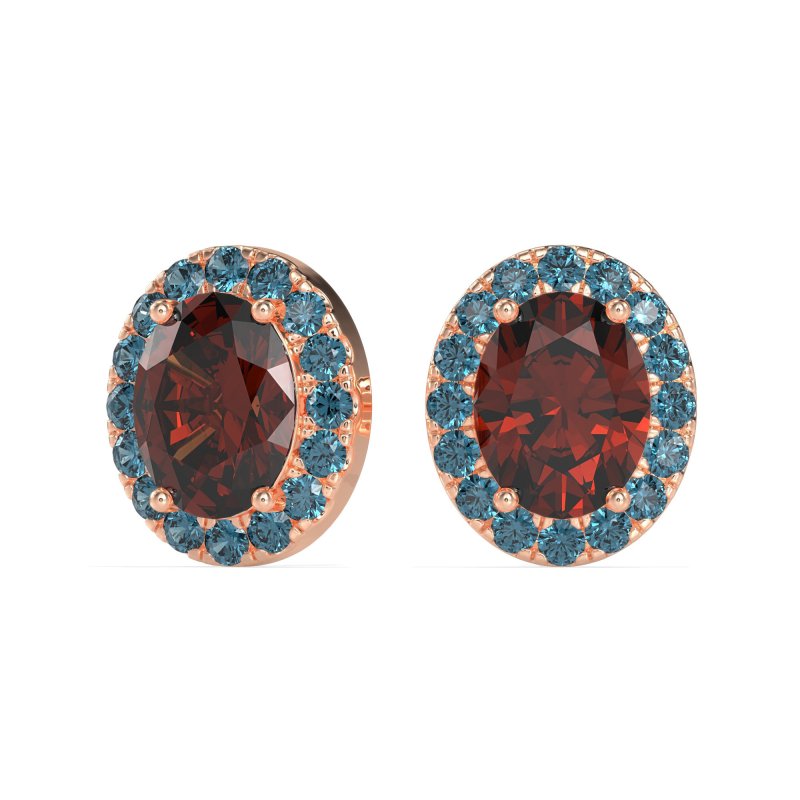 Classic Oval Halo Stud Earrings