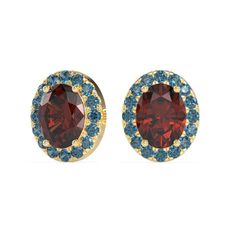 Classic Oval Halo Stud Earrings
