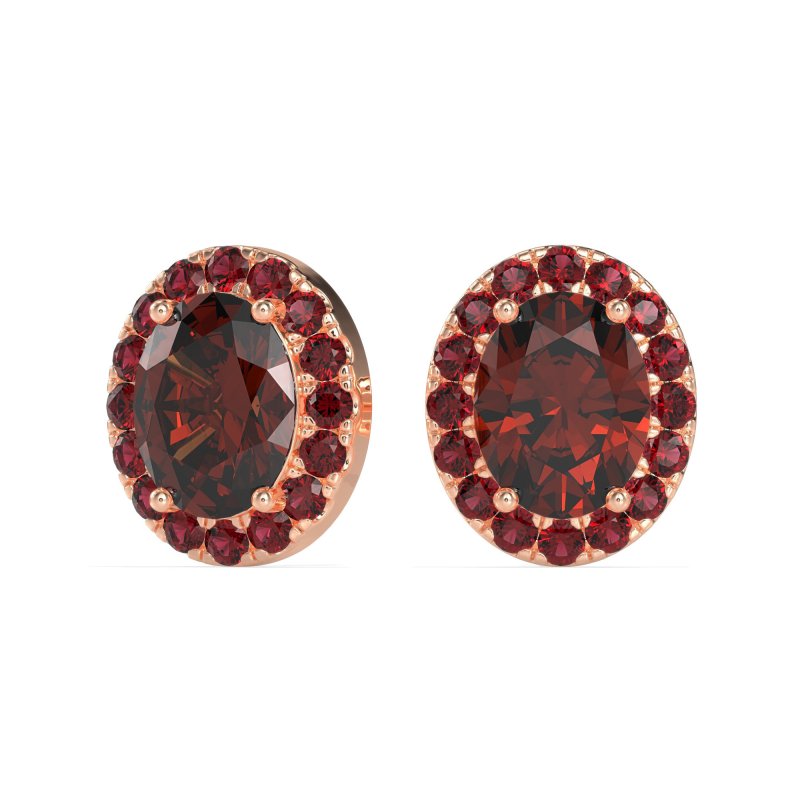 Classic Oval Halo Stud Earrings