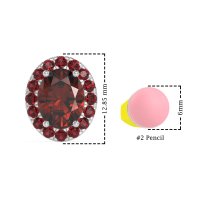 Classic Oval Halo Stud Earrings