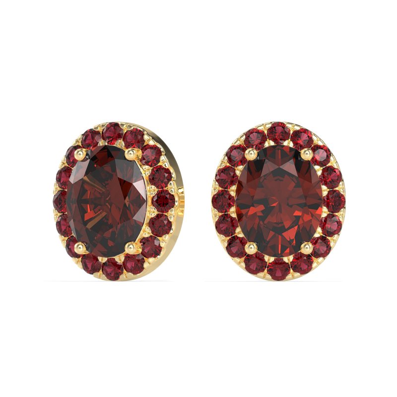 Classic Oval Halo Stud Earrings