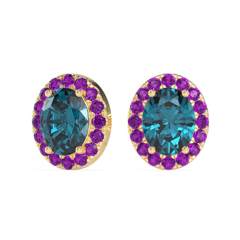 Classic Oval Halo Stud Earrings
