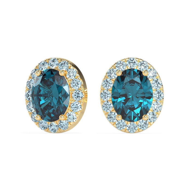 Classic Oval Halo Stud Earrings
