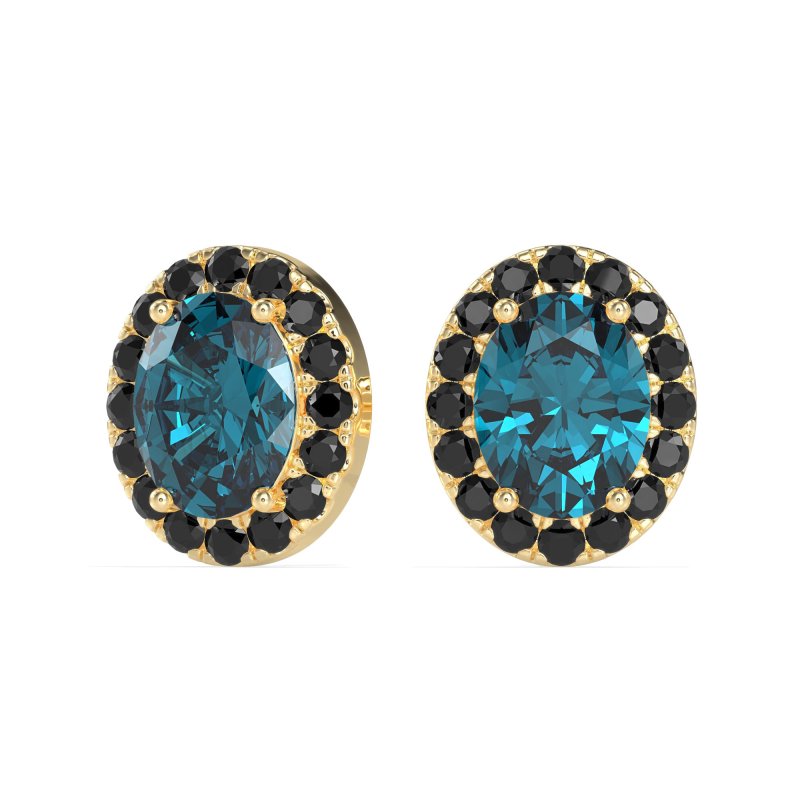 Classic Oval Halo Stud Earrings