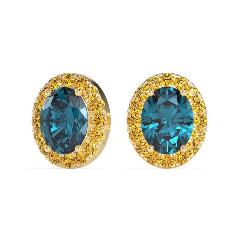 Classic Oval Halo Stud Earrings