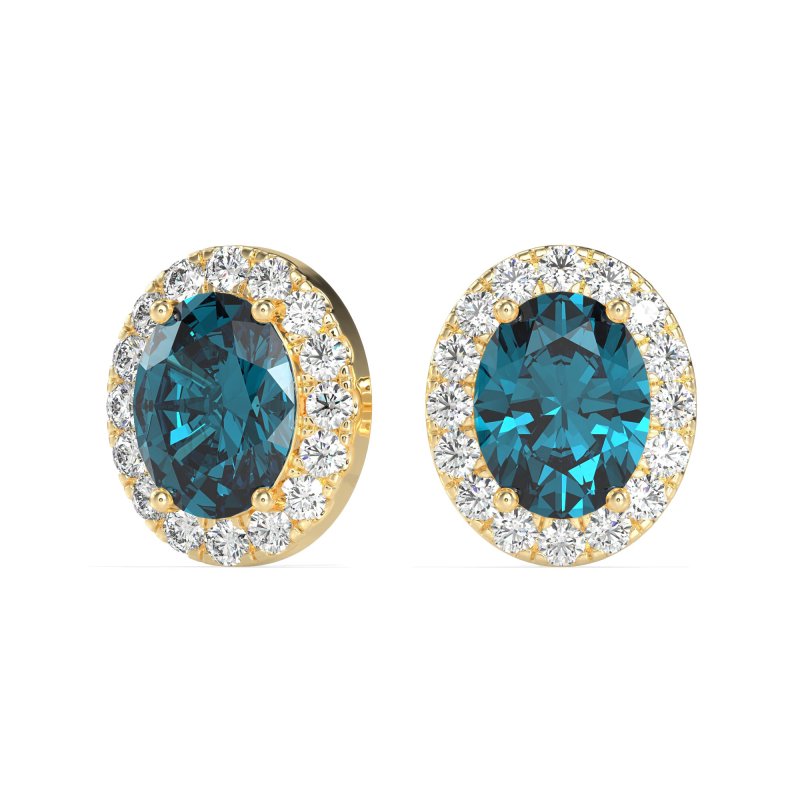 Classic Oval Halo Stud Earrings