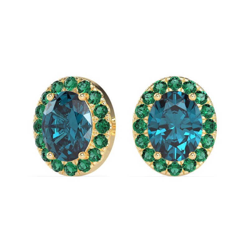 Classic Oval Halo Stud Earrings