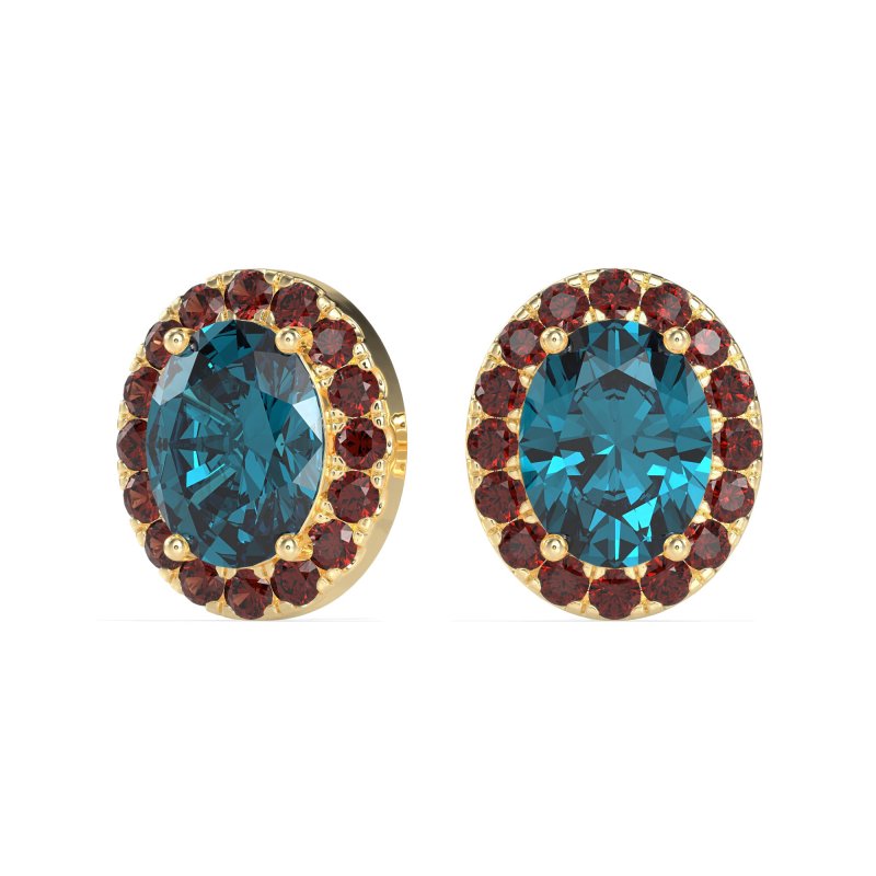 Classic Oval Halo Stud Earrings