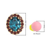 Classic Oval Halo Stud Earrings