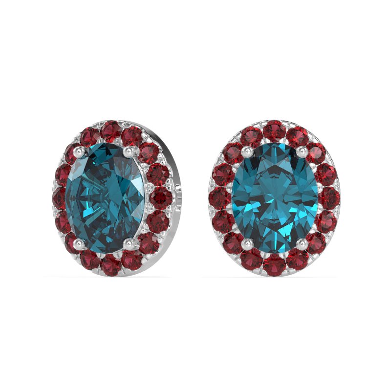 Classic Oval Halo Stud Earrings