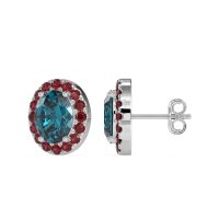Classic Oval Halo Stud Earrings