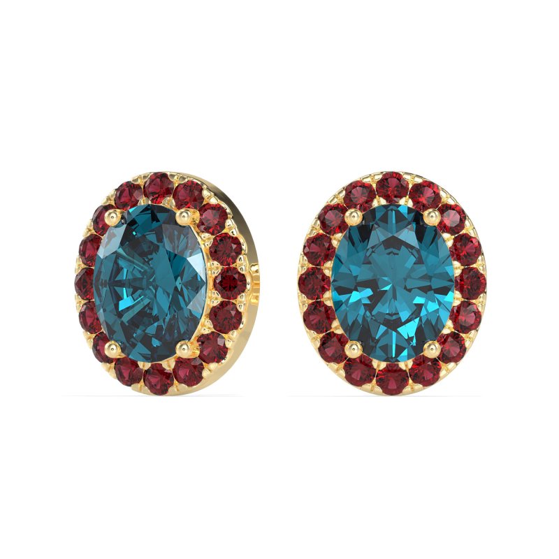 Classic Oval Halo Stud Earrings