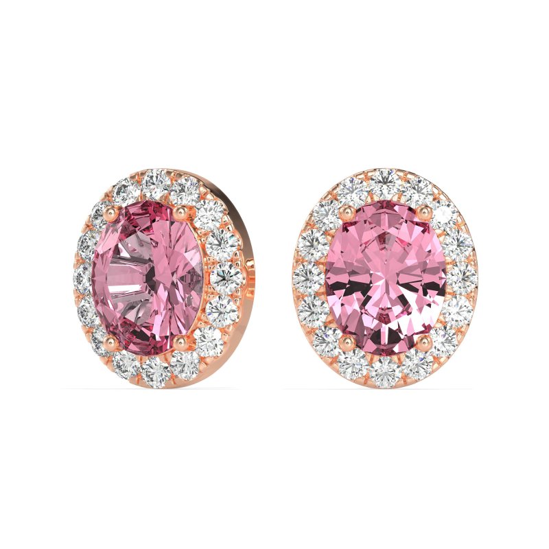 Classic Oval Halo Stud Earrings