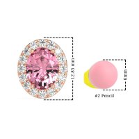 Classic Oval Halo Stud Earrings