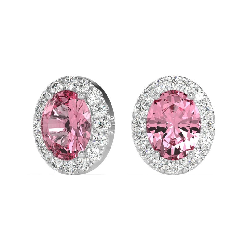 Classic Oval Halo Stud Earrings