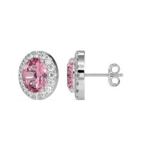 Classic Oval Halo Stud Earrings