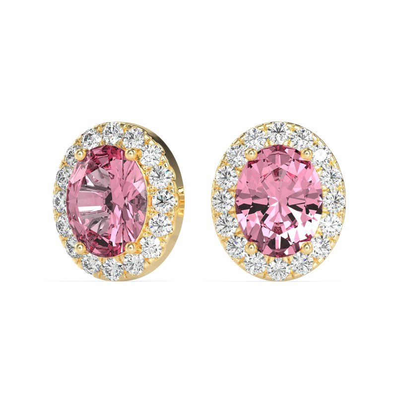 Classic Oval Halo Stud Earrings