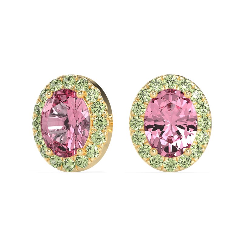 Classic Oval Halo Stud Earrings
