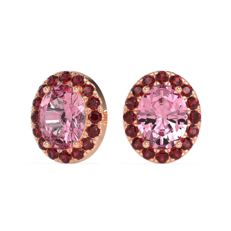 Classic Oval Halo Stud Earrings