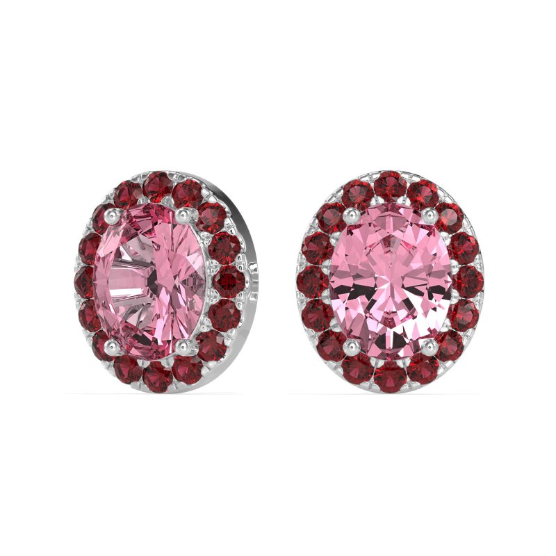Classic Oval Halo Stud Earrings