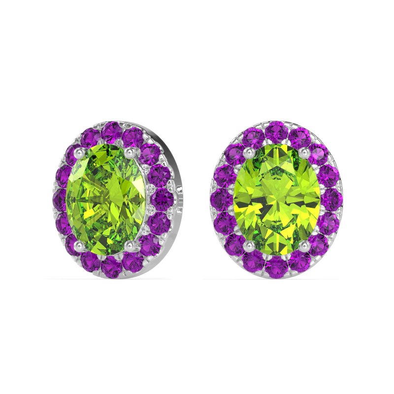 Classic Oval Halo Stud Earrings