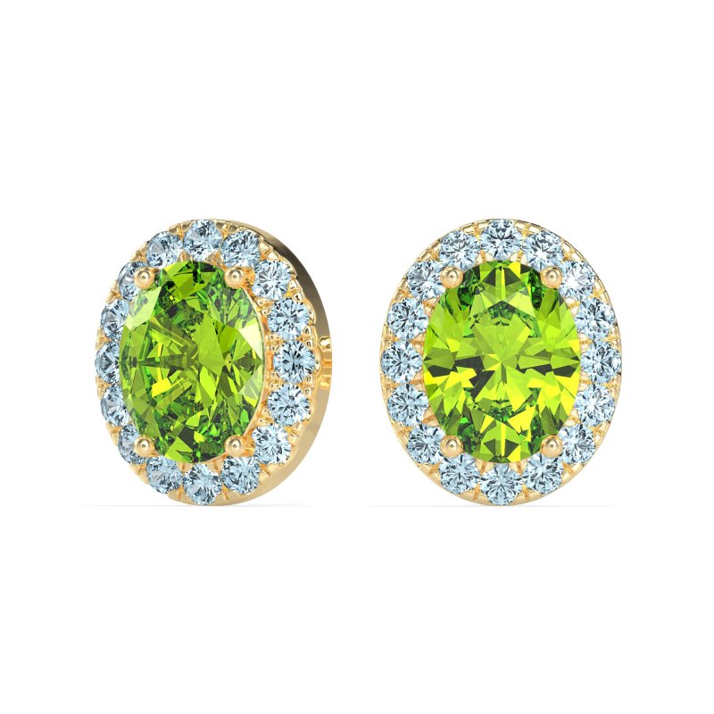 Classic Oval Halo Stud Earrings