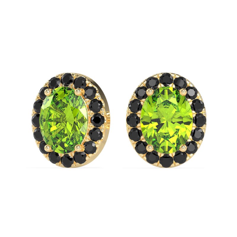 Classic Oval Halo Stud Earrings