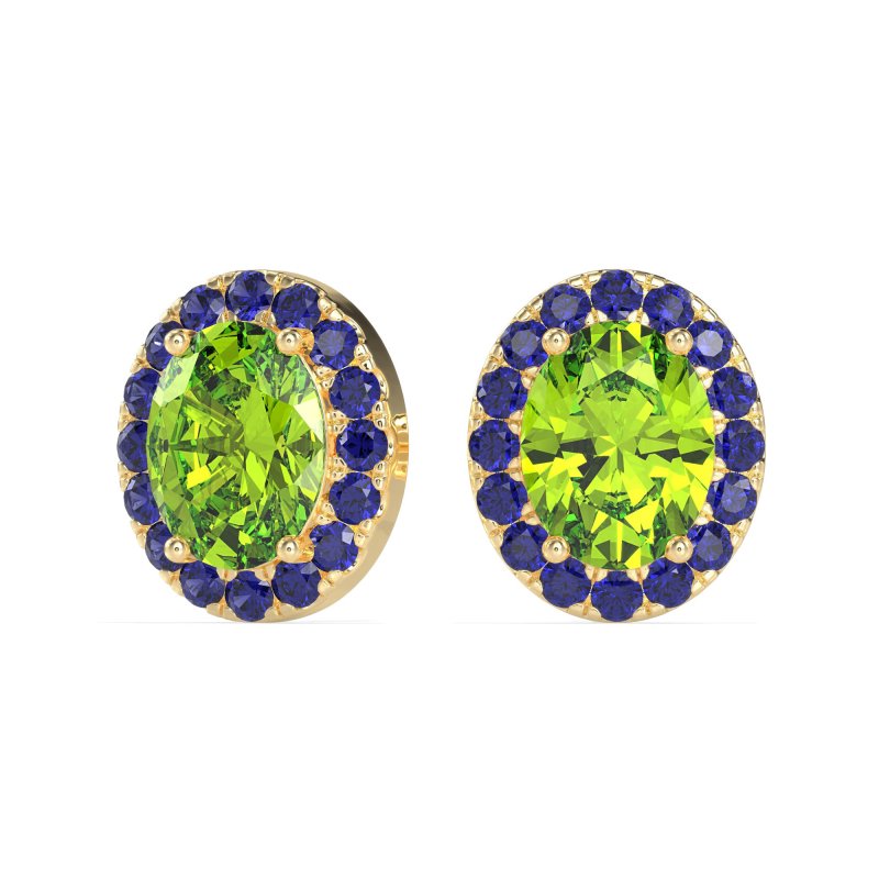 Classic Oval Halo Stud Earrings