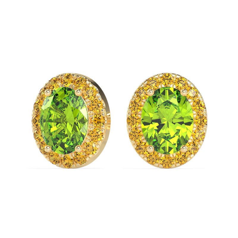 Classic Oval Halo Stud Earrings