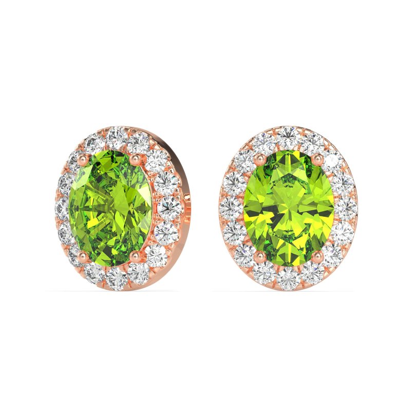 Classic Oval Halo Stud Earrings