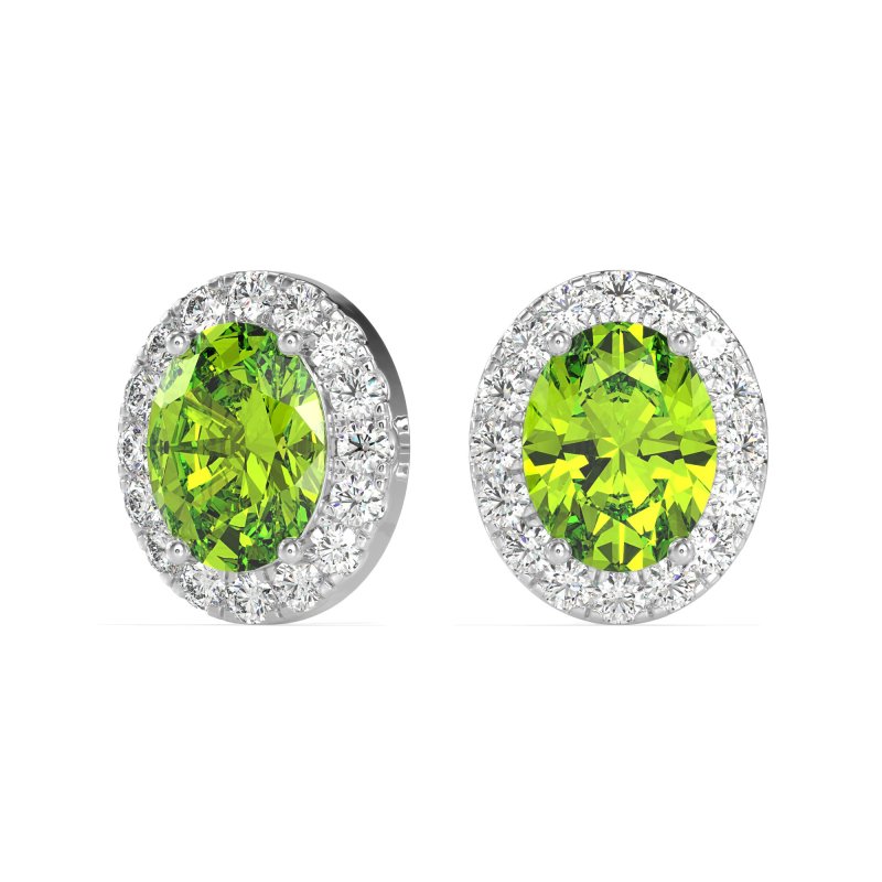 Classic Oval Halo Stud Earrings