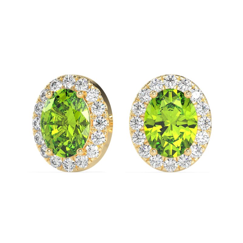 Classic Oval Halo Stud Earrings