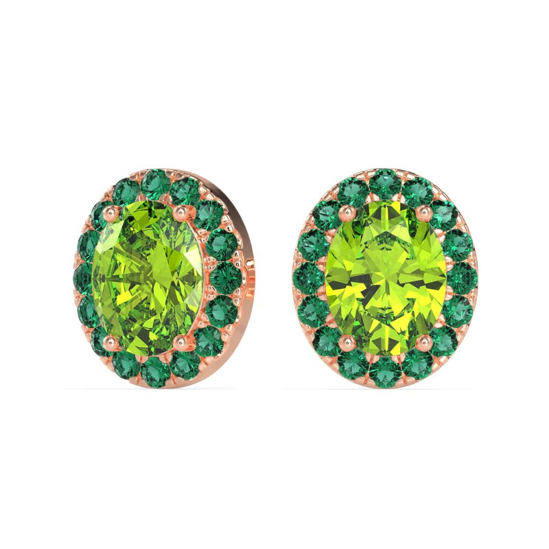 Classic Oval Halo Stud Earrings