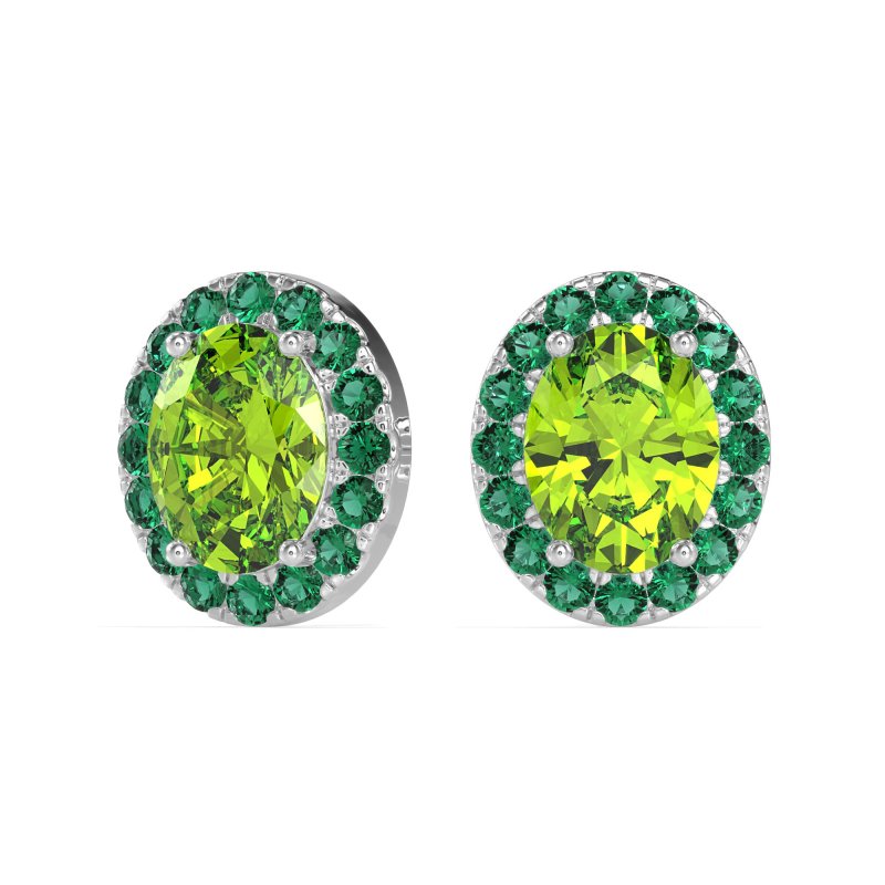 Classic Oval Halo Stud Earrings