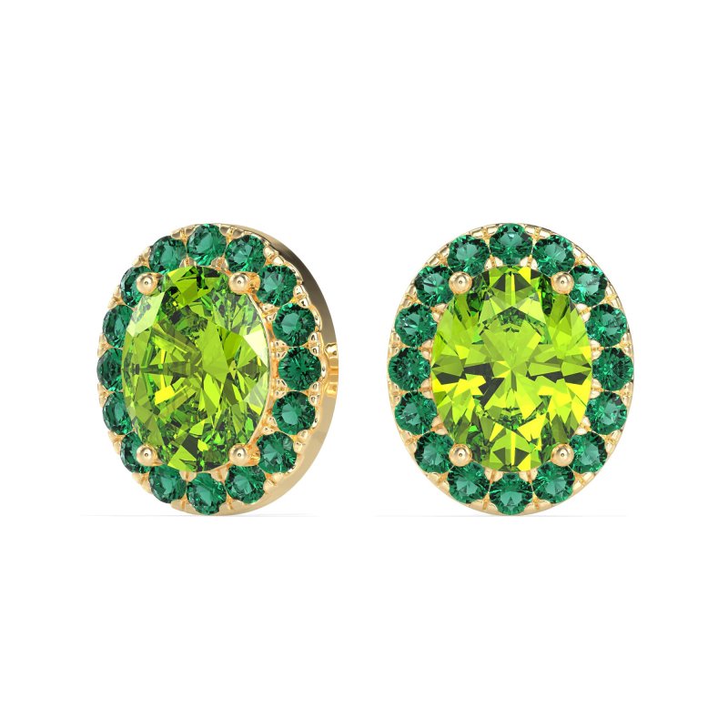 Classic Oval Halo Stud Earrings