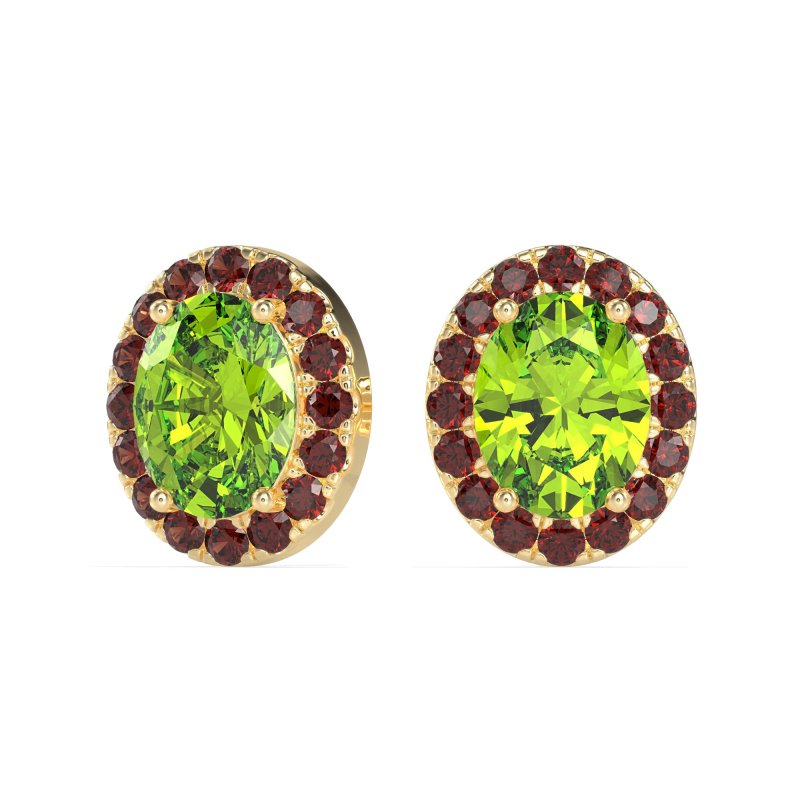 Classic Oval Halo Stud Earrings