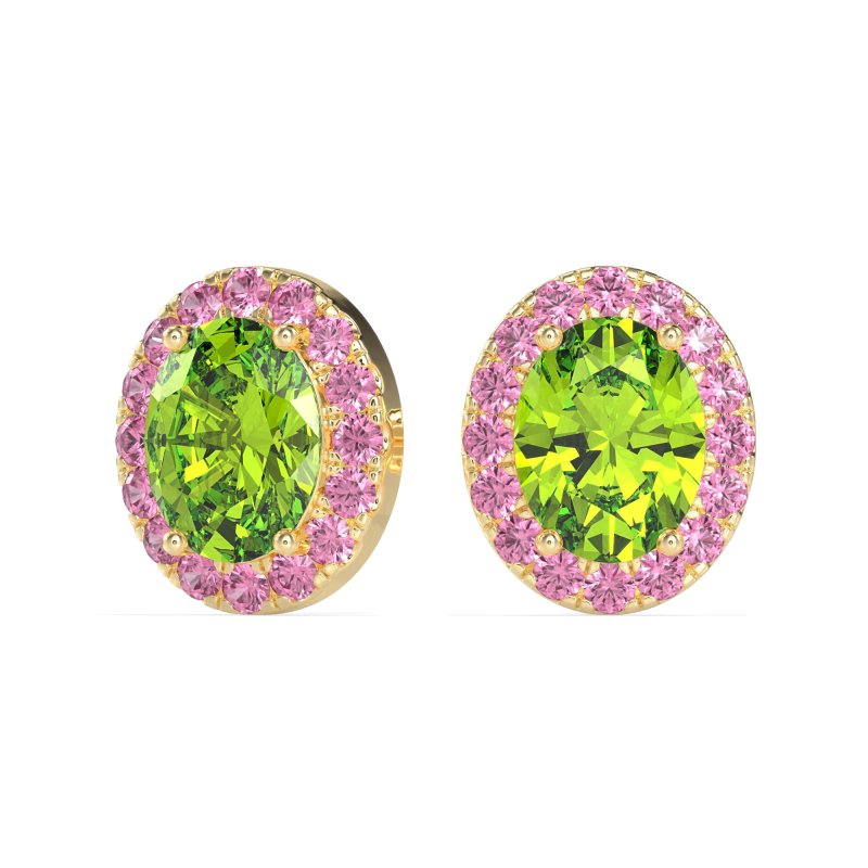 Classic Oval Halo Stud Earrings
