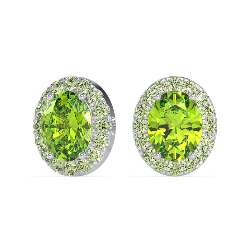 Classic Oval Halo Stud Earrings