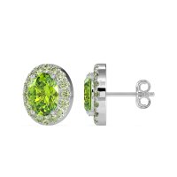 Classic Oval Halo Stud Earrings