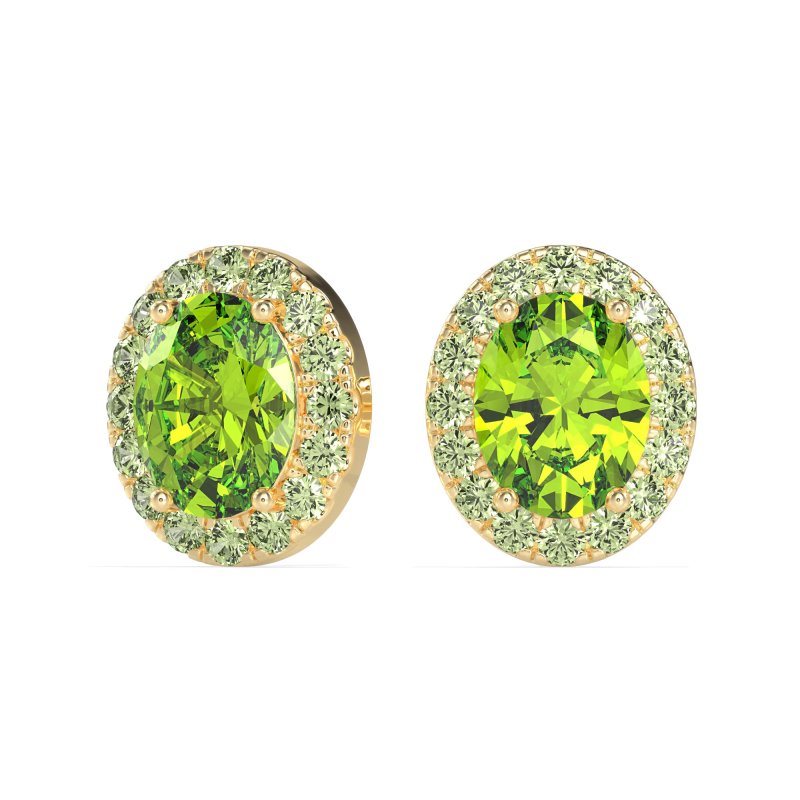 Classic Oval Halo Stud Earrings