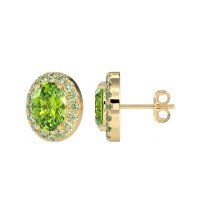 Classic Oval Halo Stud Earrings