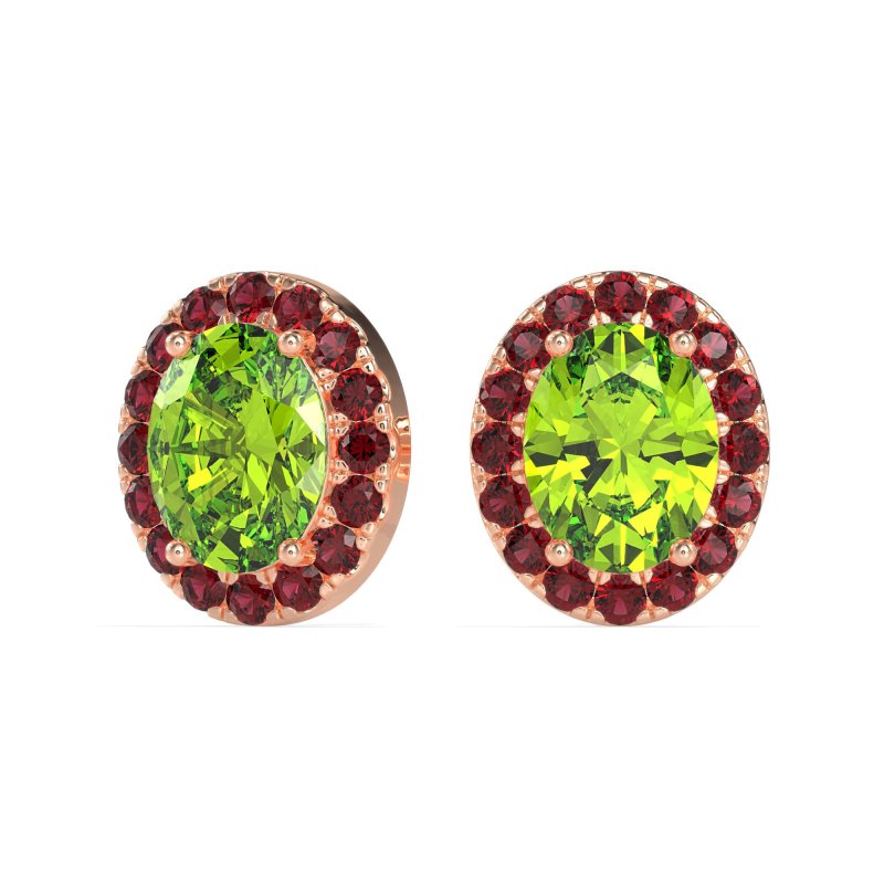 Classic Oval Halo Stud Earrings