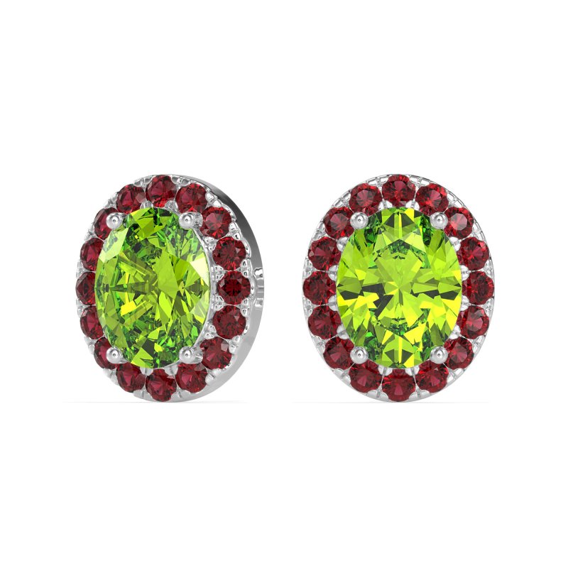 Classic Oval Halo Stud Earrings