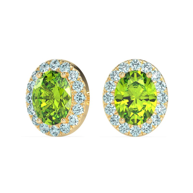 Classic Oval Halo Stud Earrings