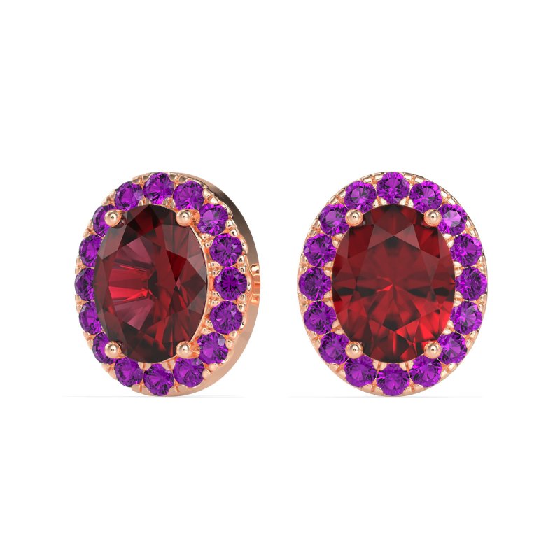 Classic Oval Halo Stud Earrings