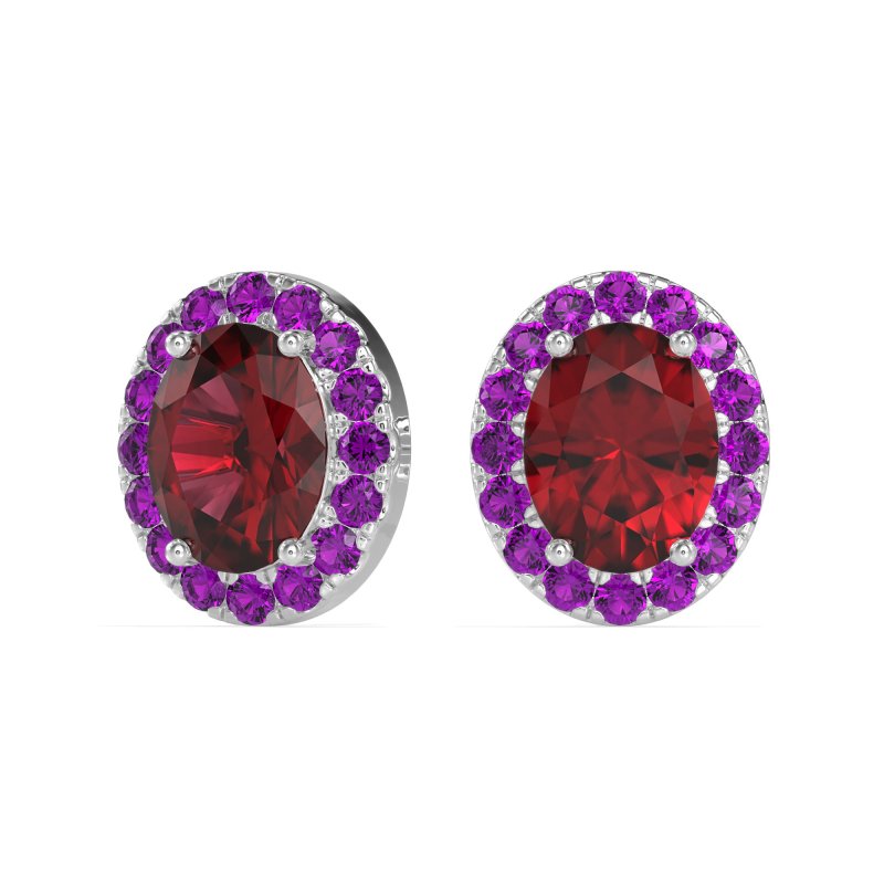 Classic Oval Halo Stud Earrings