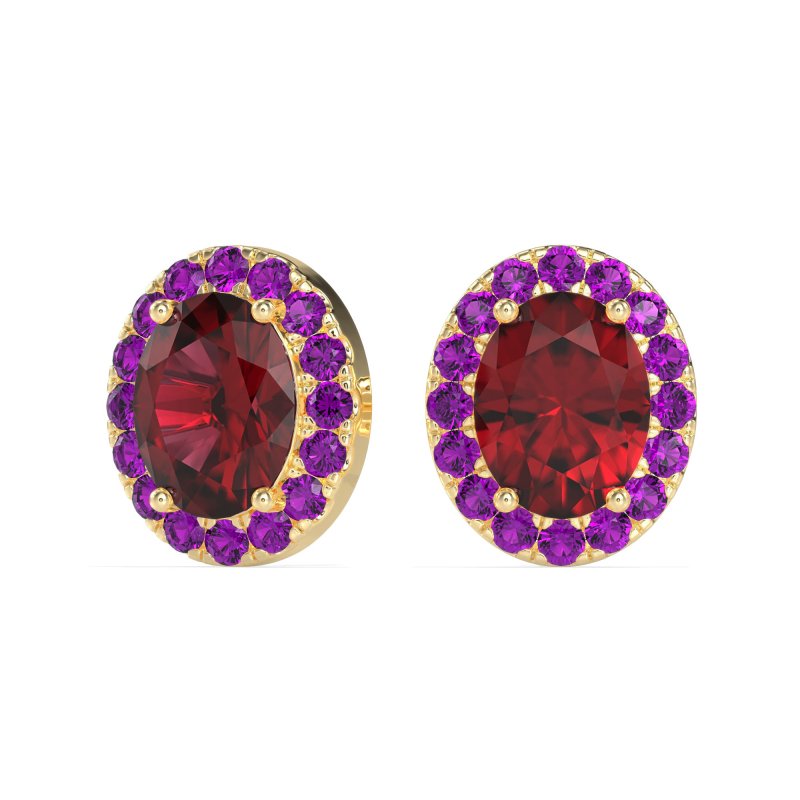 Classic Oval Halo Stud Earrings